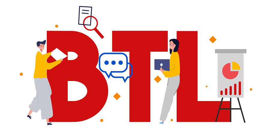 Btl Or Below The Line Communication With Customer. Marketing Str